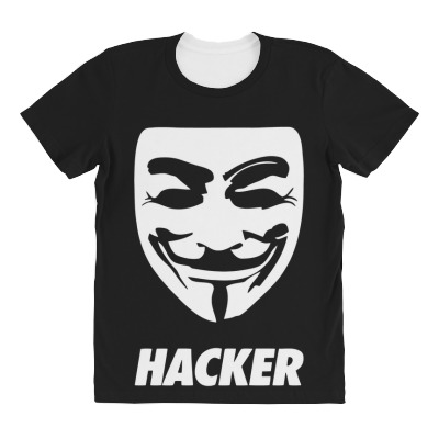 Hacker Cool Mask All Over Women's T-shirt Designed By Warning