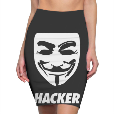 Hacker Cool Mask Pencil Skirts Designed By Warning