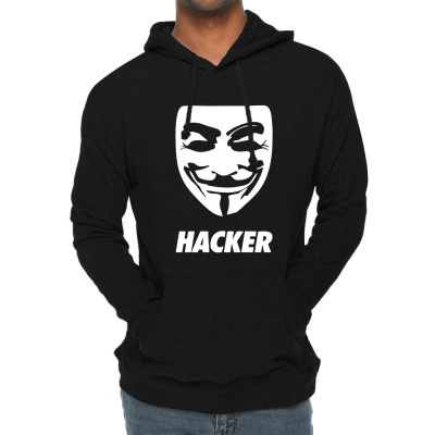 Hacker Cool Mask Lightweight Hoodie Designed By Warning