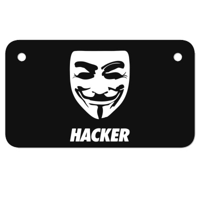 Hacker Cool Mask Motorcycle License Plate Designed By Warning