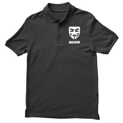 Hacker Cool Mask Men's Polo Shirt Designed By Warning