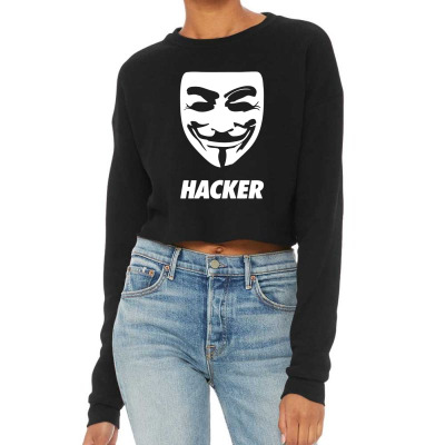 Hacker Cool Mask Cropped Sweater Designed By Warning
