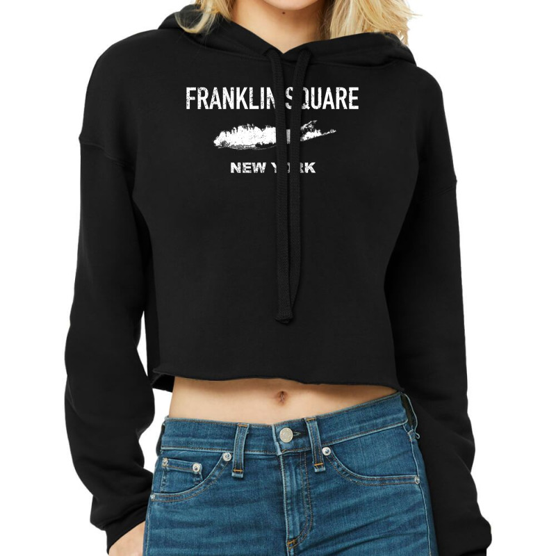 Vintage Franklin Square Long Island New York Cropped Hoodie by JohnNichols89123 | Artistshot