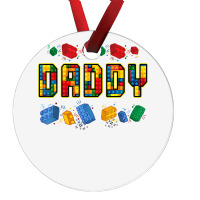 Daddy Brick Builder Funny Blocks Master Builder Dad T Shirt Ornament | Artistshot