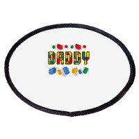 Daddy Brick Builder Funny Blocks Master Builder Dad T Shirt Oval Patch | Artistshot