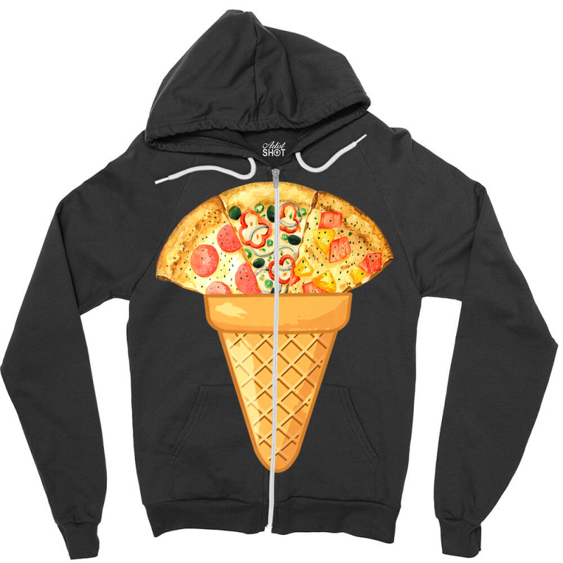 Pizza Ice Cream Fast Food And Ice Cream Collection Zipper Hoodie | Artistshot