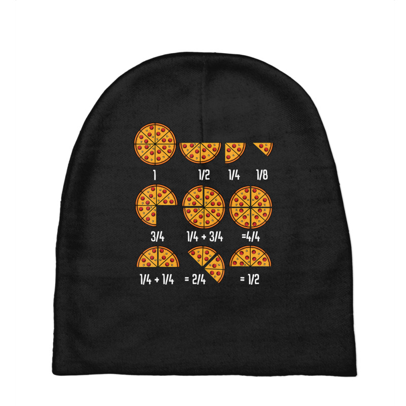 Pizza Math Fraction Italian Cuisine Food Sarcastic Humor Baby Beanies by namnguyen | Artistshot