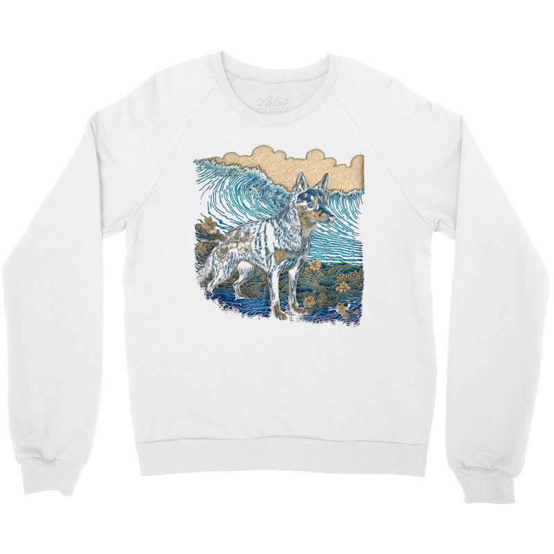 Surrealism Japanese Painting Australian Kelpie Dog T Shirt Crewneck Sweatshirt by kleebbi | Artistshot