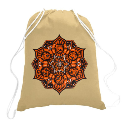 Tigers Mandala Logo Drawstring Bags Designed By Warning