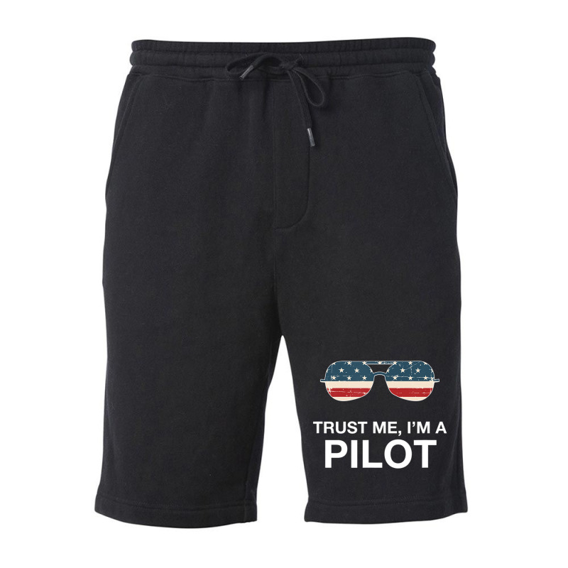 Trust Me I'm A Pilot Pilot Patriotic American Flag Fleece Short | Artistshot