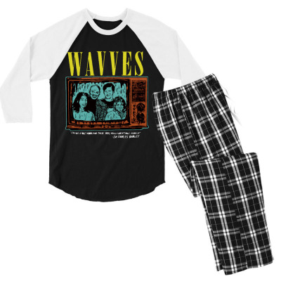 Wavves Group Band Men's 3/4 Sleeve Pajama Set Designed By Warning