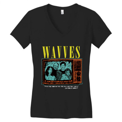 Wavves Group Band Women's V-neck T-shirt Designed By Warning