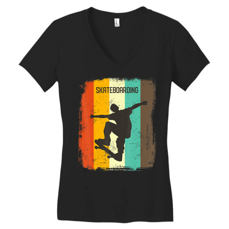 Hot Trend Skateboarding Male Retro 70s Vintage Skater Boy Women's V-Neck T-Shirt by haodinhvan1 | Artistshot