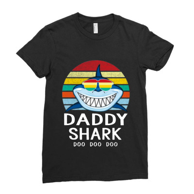 Fun Daddy Shark Ladies Fitted T-shirt Designed By Warning