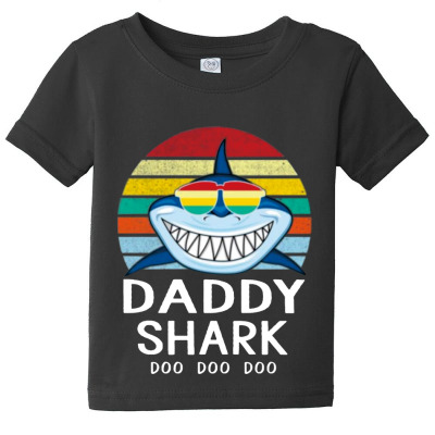 Fun Daddy Shark Baby Tee Designed By Warning