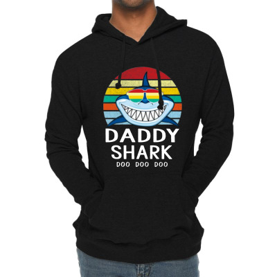 Fun Daddy Shark Lightweight Hoodie Designed By Warning