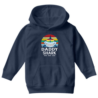 Fun Daddy Shark Youth Hoodie Designed By Warning
