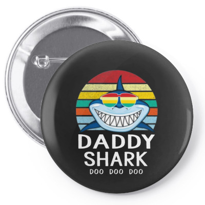Fun Daddy Shark Pin-back Button Designed By Warning
