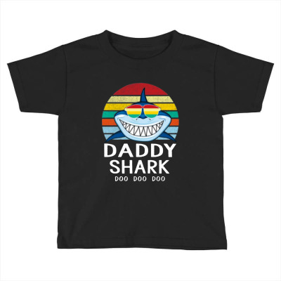 Fun Daddy Shark Toddler T-shirt Designed By Warning