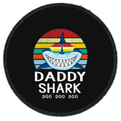 Fun Daddy Shark Round Patch Designed By Warning