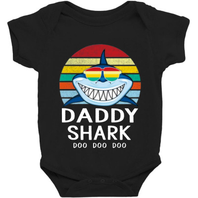 Fun Daddy Shark Baby Bodysuit Designed By Warning