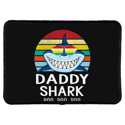 Fun Daddy Shark Rectangle Patch Designed By Warning