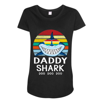 Fun Daddy Shark Maternity Scoop Neck T-shirt Designed By Warning