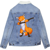 Fox Dabbing Fox Funny Animal Foxes Lover Boys Girls Kids Men T Shirt Unisex Sherpa-lined Denim Jacket | Artistshot