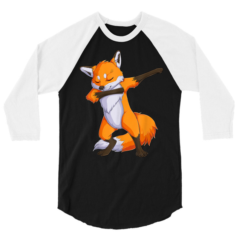 Fox Dabbing Fox Funny Animal Foxes Lover Boys Girls Kids Men T Shirt 3/4 Sleeve Shirt by kulowbu | Artistshot