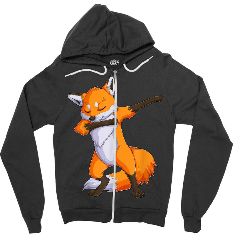 Fox Dabbing Fox Funny Animal Foxes Lover Boys Girls Kids Men T Shirt Zipper Hoodie by kulowbu | Artistshot