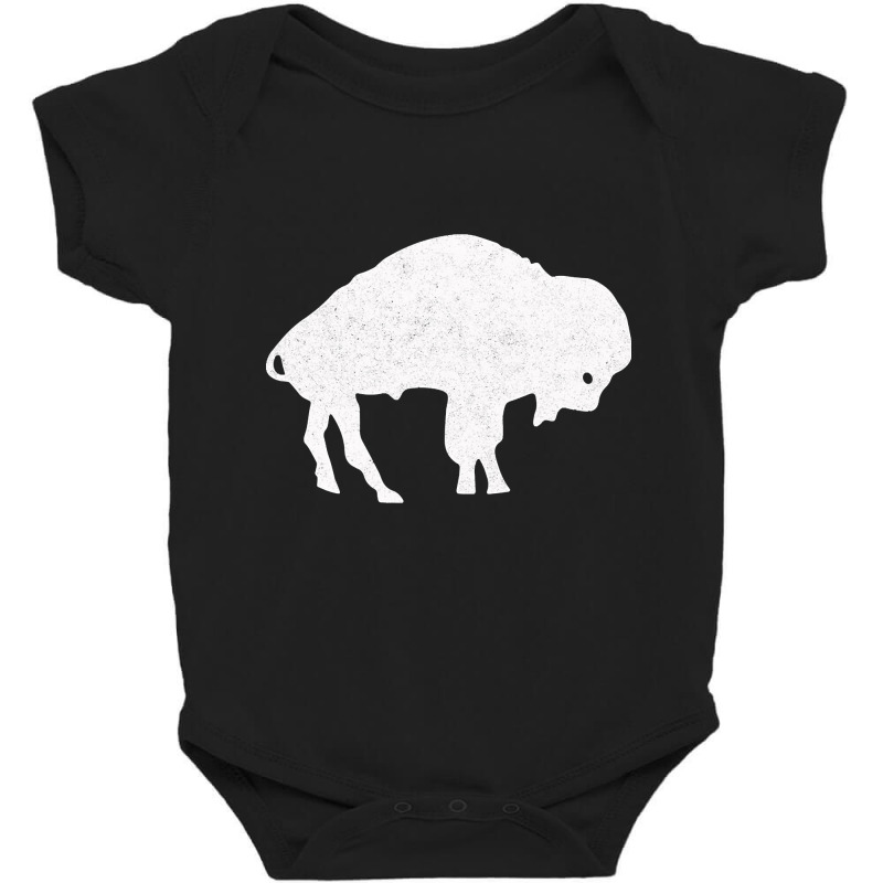 Limited Edition Distressed Standing Buffalo White Baby Bodysuit by michealyoungerlk01 | Artistshot