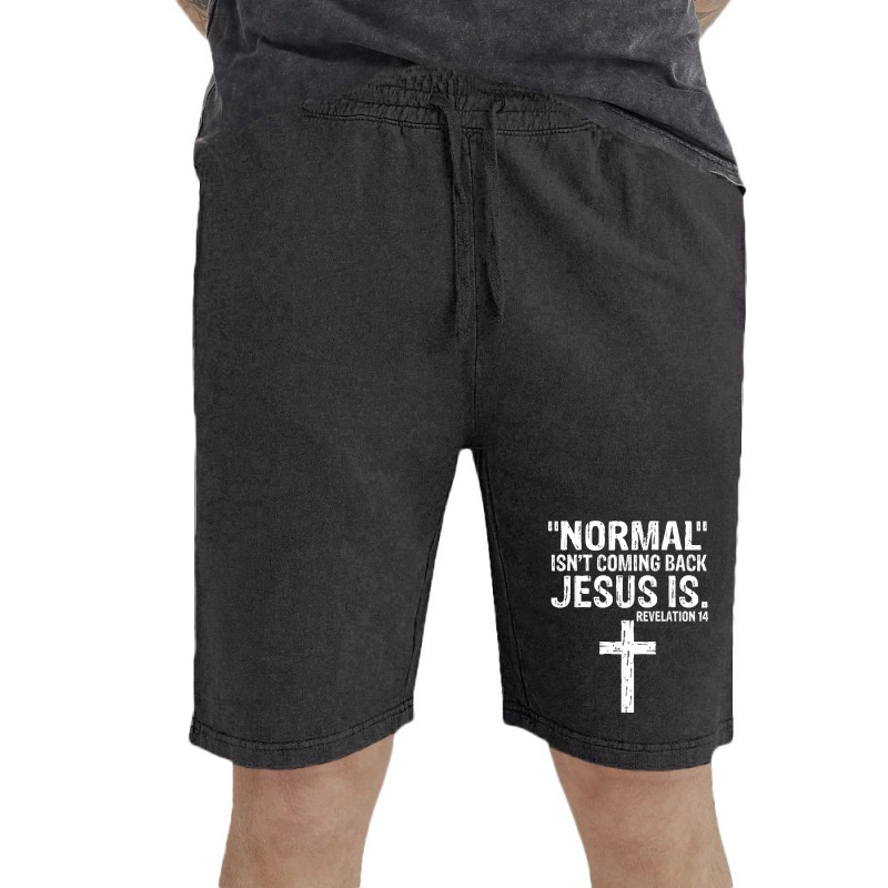 Normal Isn't Coming Back But Jesus Is Revelation 14 Costume T Shirt Vintage Short by delredske | Artistshot