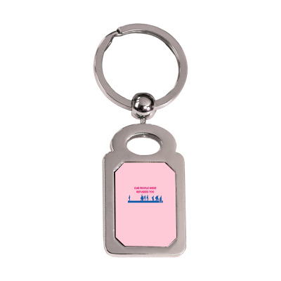 Educate For Action Silver Rectangle Keychain Designed By Warning