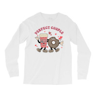 Perfect Couple Cute Donut And Coffee Funny Valentine Couples T Shirt Long Sleeve Shirts | Artistshot