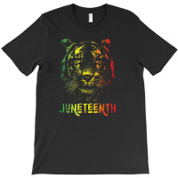 Tiger Juneteenth Cool Black History African American Flag T-shirt | Artistshot