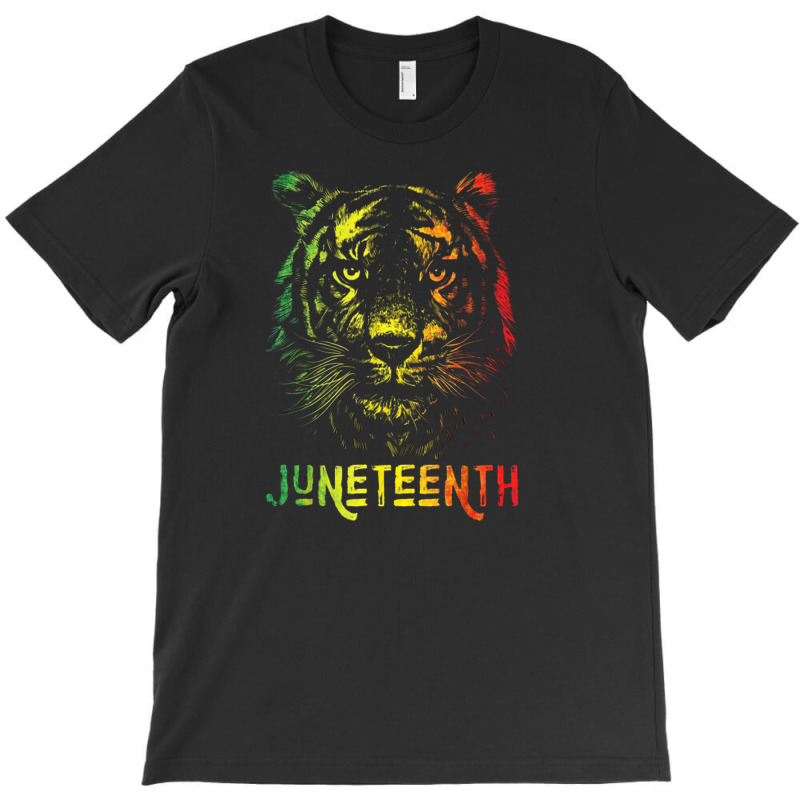 Tiger Juneteenth Cool Black History African American Flag T-Shirt by salma55 | Artistshot