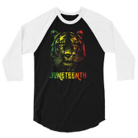 Tiger Juneteenth Cool Black History African American Flag 3/4 Sleeve Shirt | Artistshot