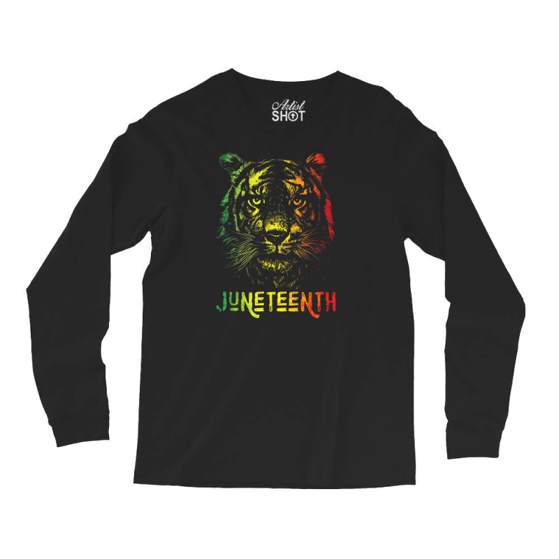 Tiger Juneteenth Cool Black History African American Flag Long Sleeve Shirts by salma55 | Artistshot