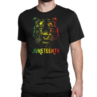 Tiger Juneteenth Cool Black History African American Flag Classic T-shirt | Artistshot