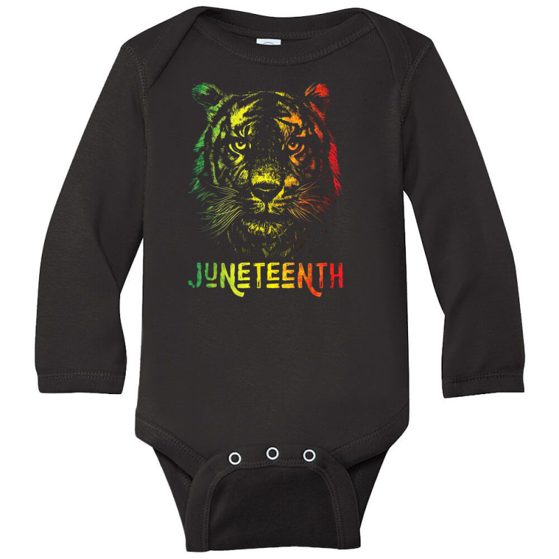 Tiger Juneteenth Cool Black History African American Flag Long Sleeve Baby Bodysuit by salma55 | Artistshot