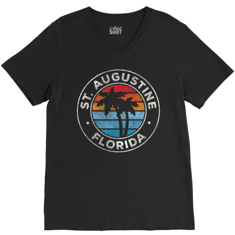 Hot Trend St. Augustine Florida Fl Vintage Retro 70s V-Neck Tee by haodinhvan1 | Artistshot