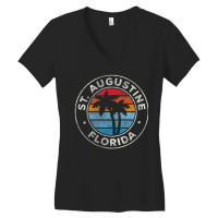 Hot Trend St. Augustine Florida Fl Vintage Retro 70s Women's V-neck T-shirt | Artistshot