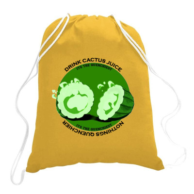 Cactus Juice Logo Drawstring Bags Designed By Warning