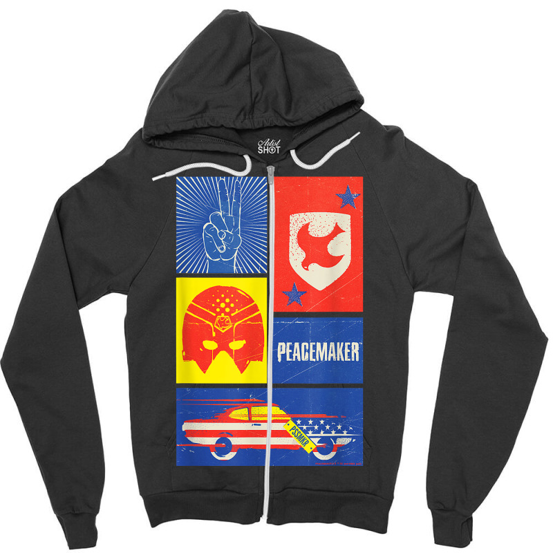 Peacemaker Sign, Shield, Helmet And Car T Shirt Zipper Hoodie | Artistshot