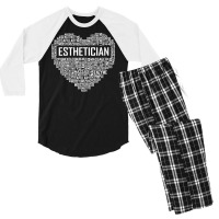 Womens Esthetician Heart Gifts Aesthetician Beautician Love Gift V Nec Men's 3/4 Sleeve Pajama Set | Artistshot