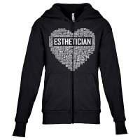 Womens Esthetician Heart Gifts Aesthetician Beautician Love Gift V Nec Youth Zipper Hoodie | Artistshot