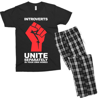 Dont Introverts Men's T-shirt Pajama Set Designed By Warning
