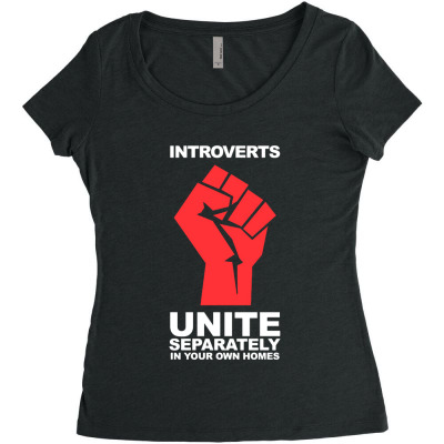 Dont Introverts Women's Triblend Scoop T-shirt Designed By Warning