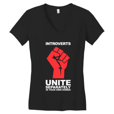 Dont Introverts Women's V-neck T-shirt Designed By Warning