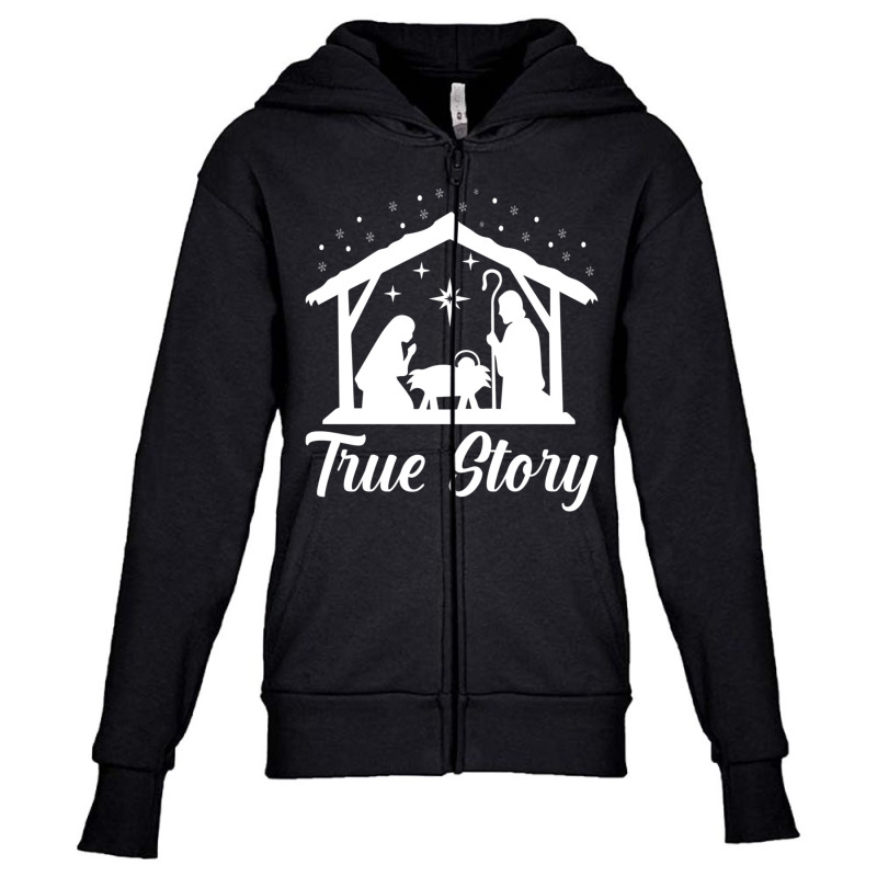 True Story Christmas Christian Religion Religious Xmas Youth Zipper Hoodie by longho | Artistshot